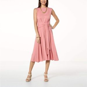 NWT Wynne Layers 2X Sorona Jersey New Sleeveless Crew Neck Dress Canyon Rose